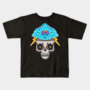 skull and storm cartoon Kids T-Shirt